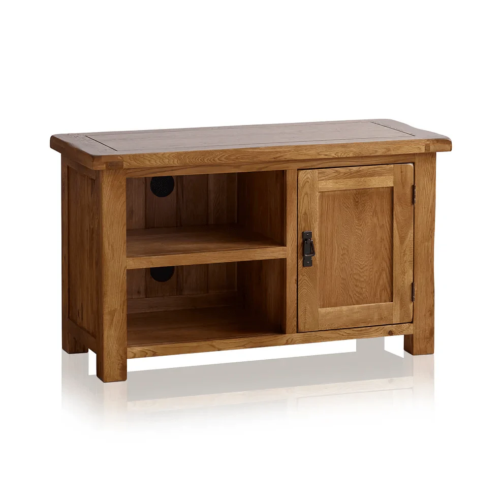 Rustic Country Solid Oak Small TV Cabinet - Image 2