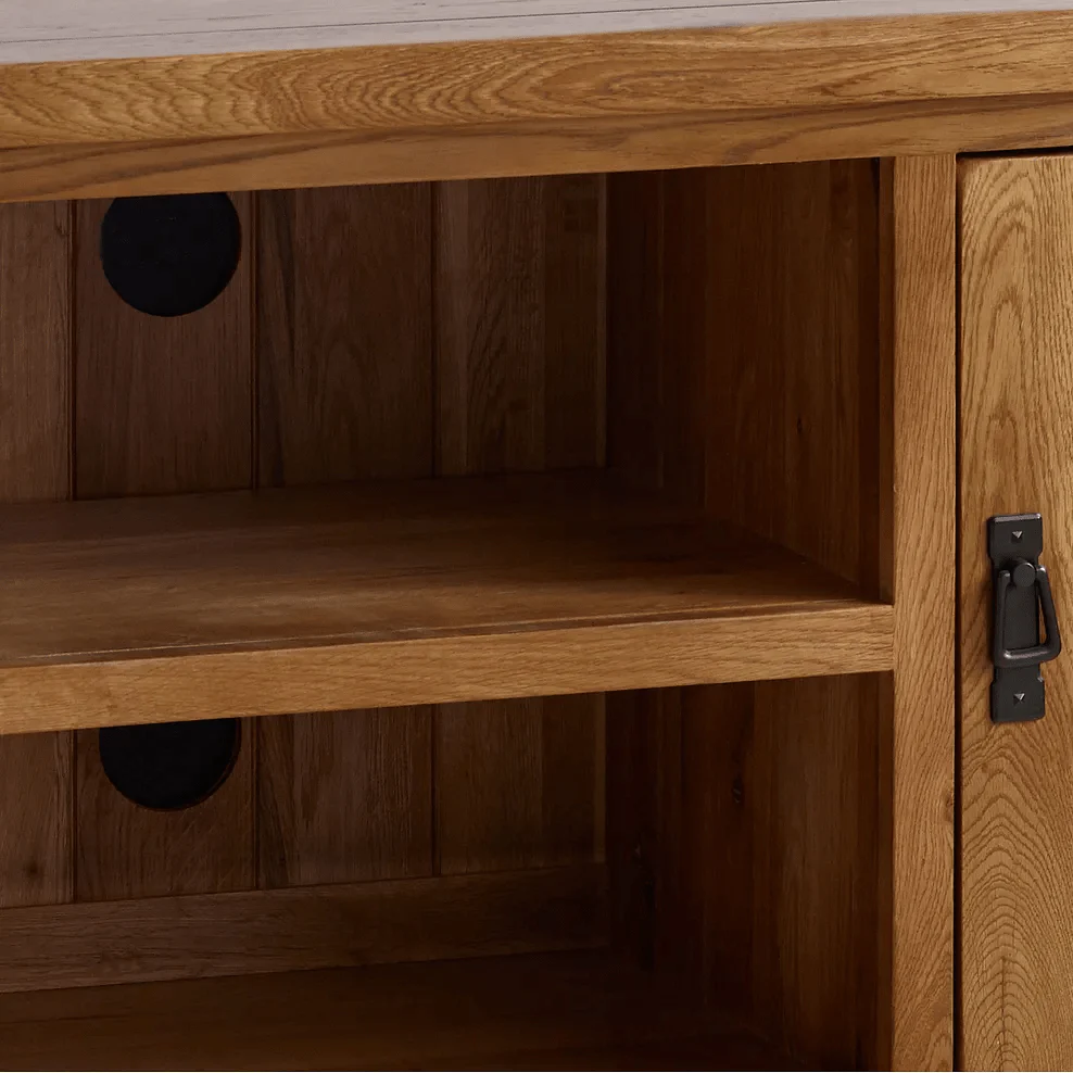 Rustic Country Solid Oak Small TV Cabinet - Image 3