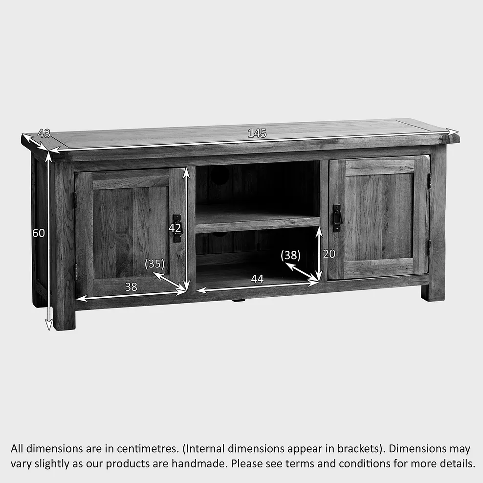 Rustic Country Solid Oak TV Unit - Image 5