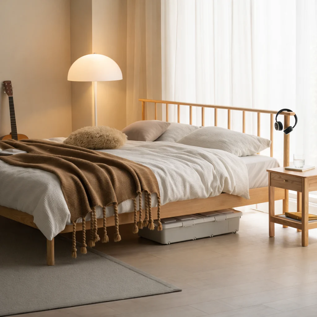 Salos Natural Solid Oak Bed Frame - Image 3