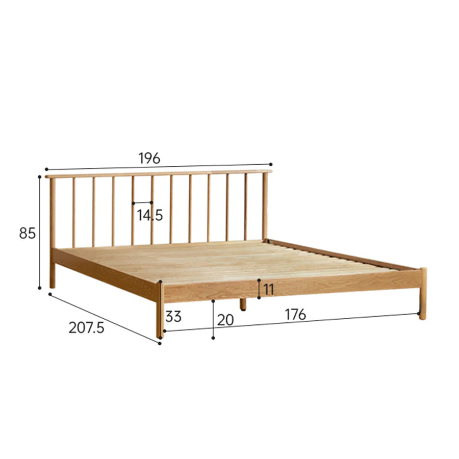 Salos Natural Solid Oak Bed Frame - Image 7
