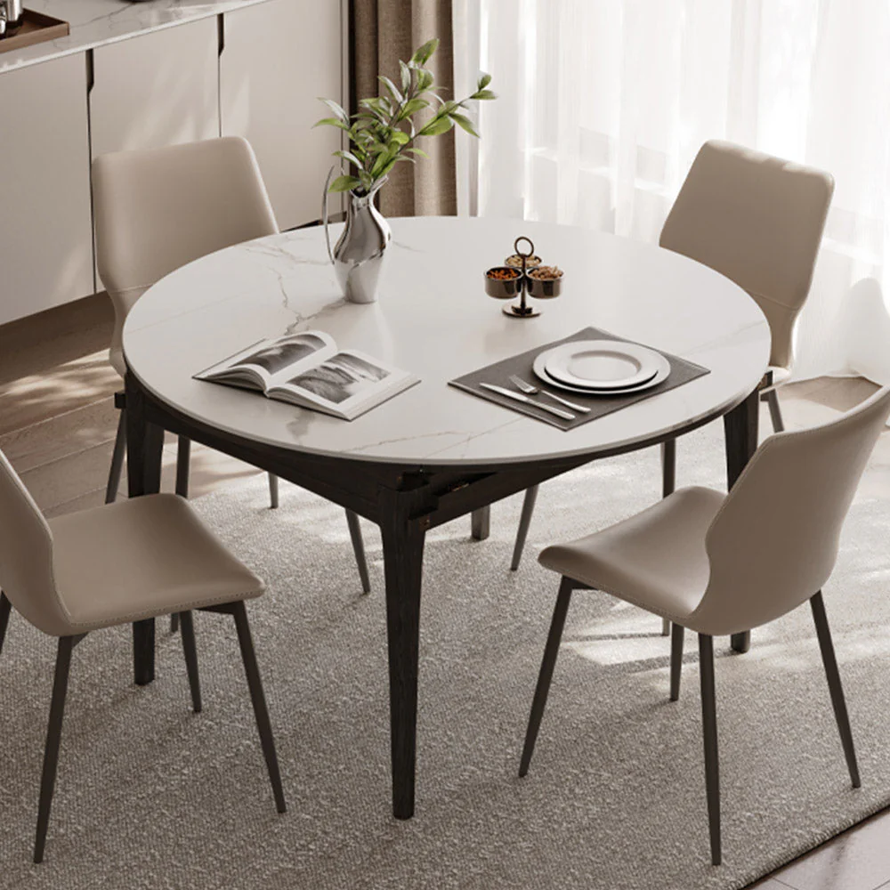 Seattle Charcoal Solid Oak Extendable Dining Table with Ceramic Top - Image 2