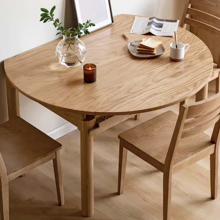 Seattle Natural Solid Ash Round Extendable Dining Table - Image 3
