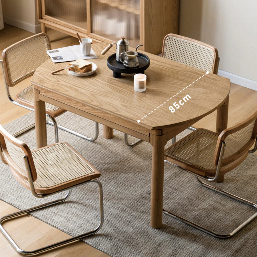 Seattle Natural Solid Ash Round Extendable Dining Table - Image 5