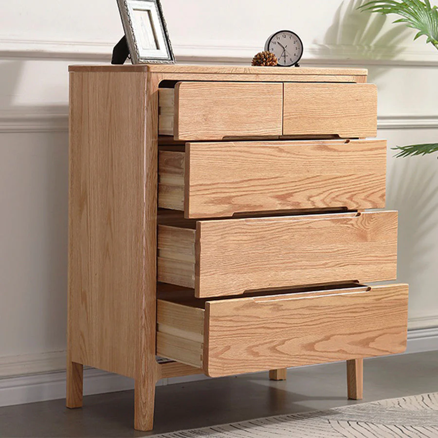 Seattle Natural Solid Oak 2+3 Chest of Drawers - Image 3