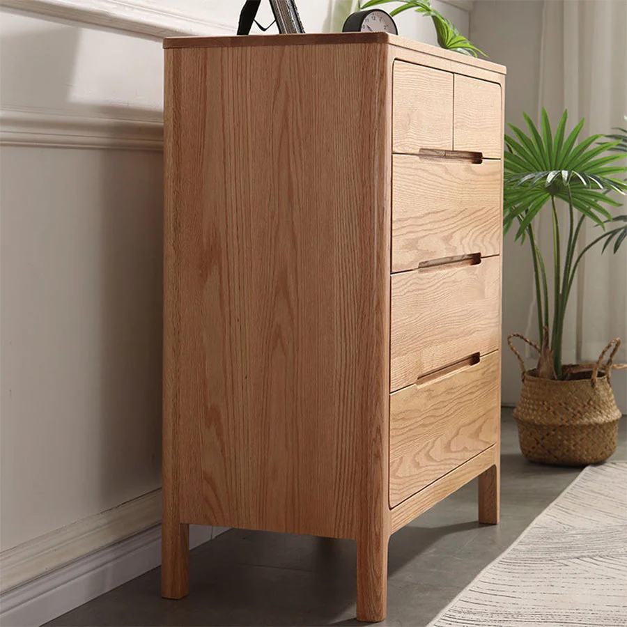 Seattle Natural Solid Oak 2+3 Chest of Drawers - Image 4