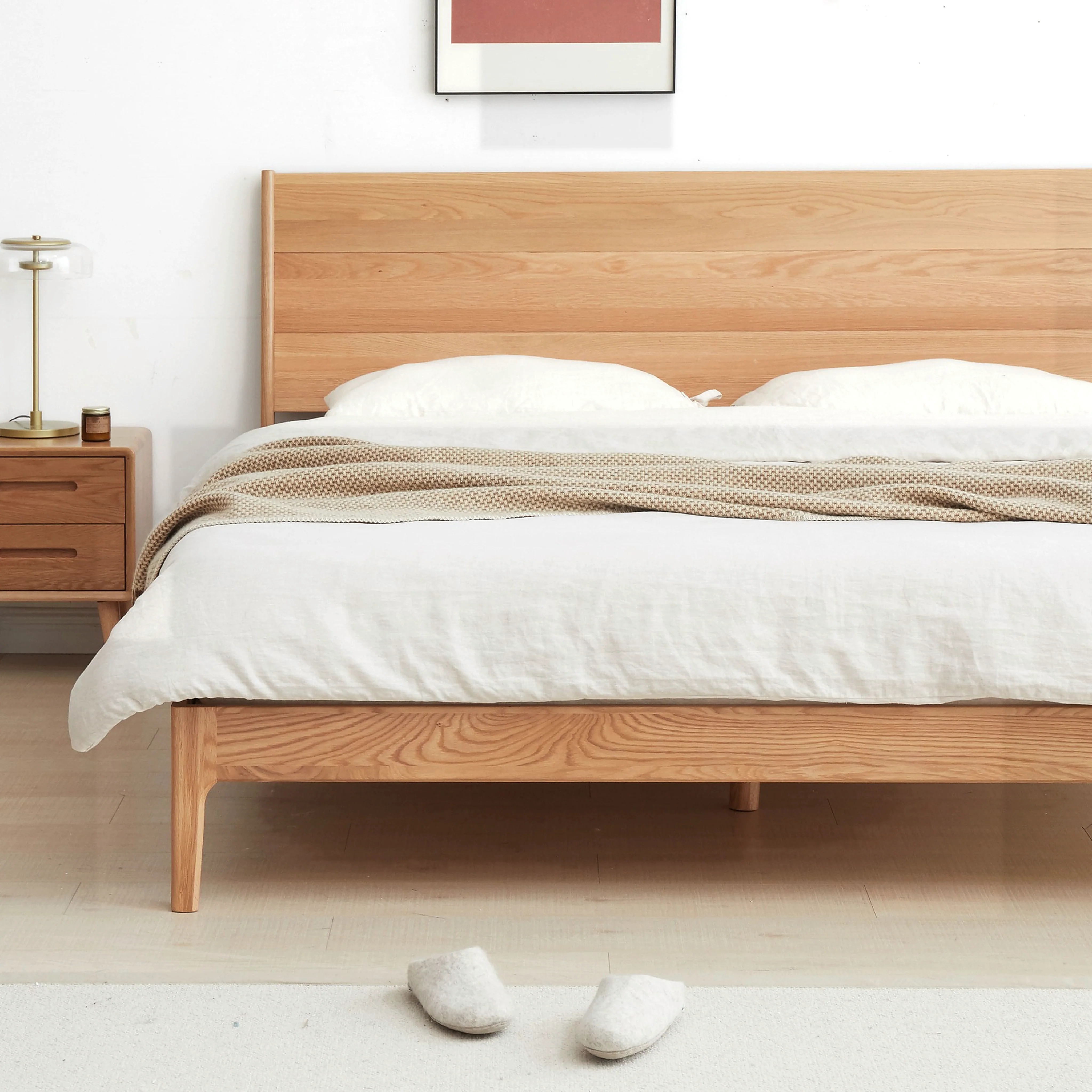 Seattle Natural Solid Oak Bed Frame - Image 4