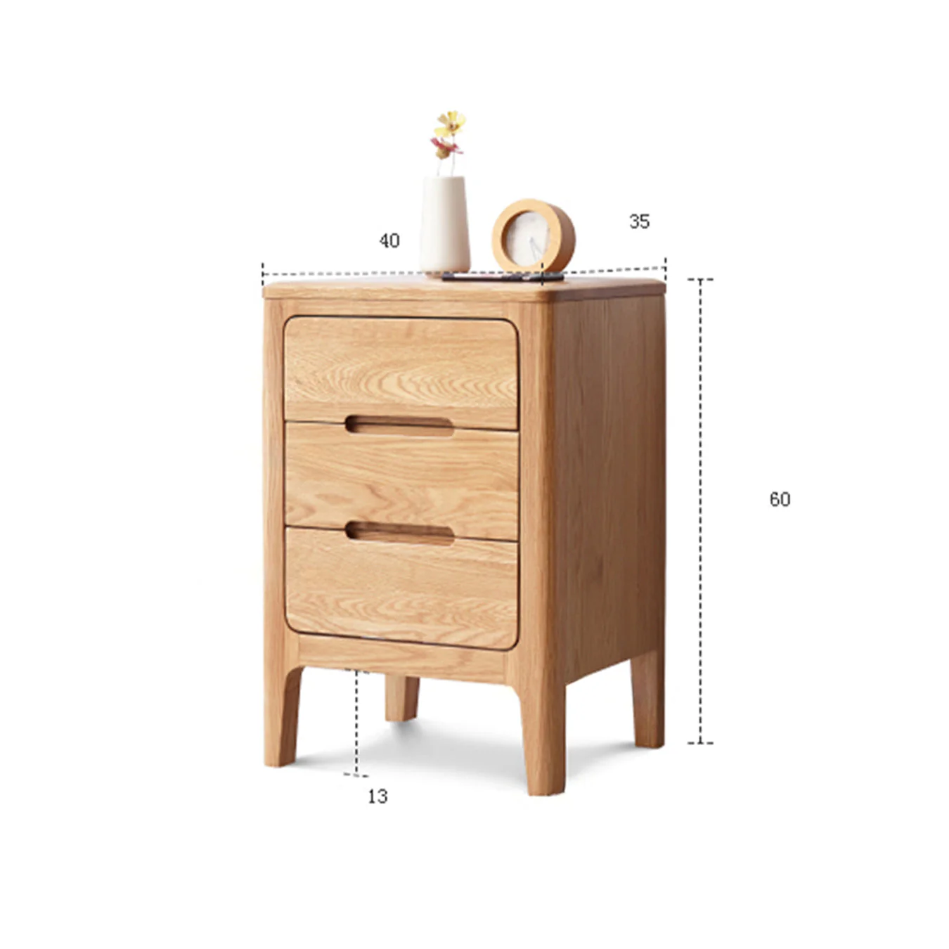 Seattle Natural Solid Oak Bedside Table - Image 6