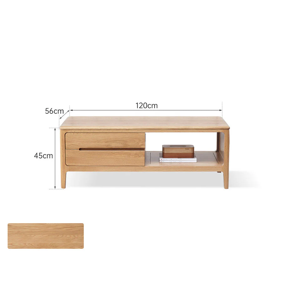 Seattle Natural Solid Oak Coffee Table - Image 10