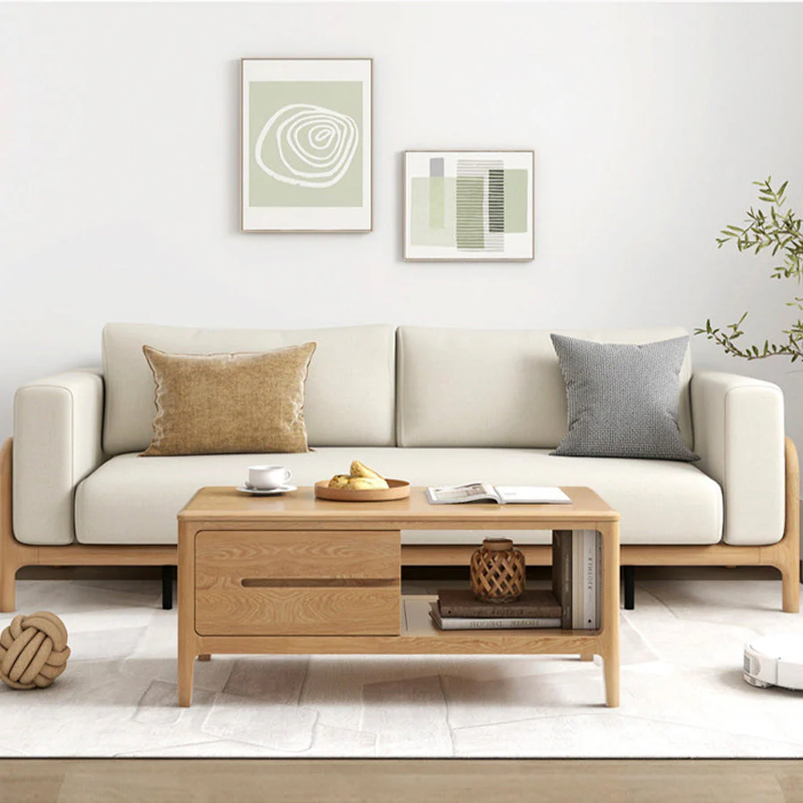 Seattle Natural Solid Oak Coffee Table - Image 3