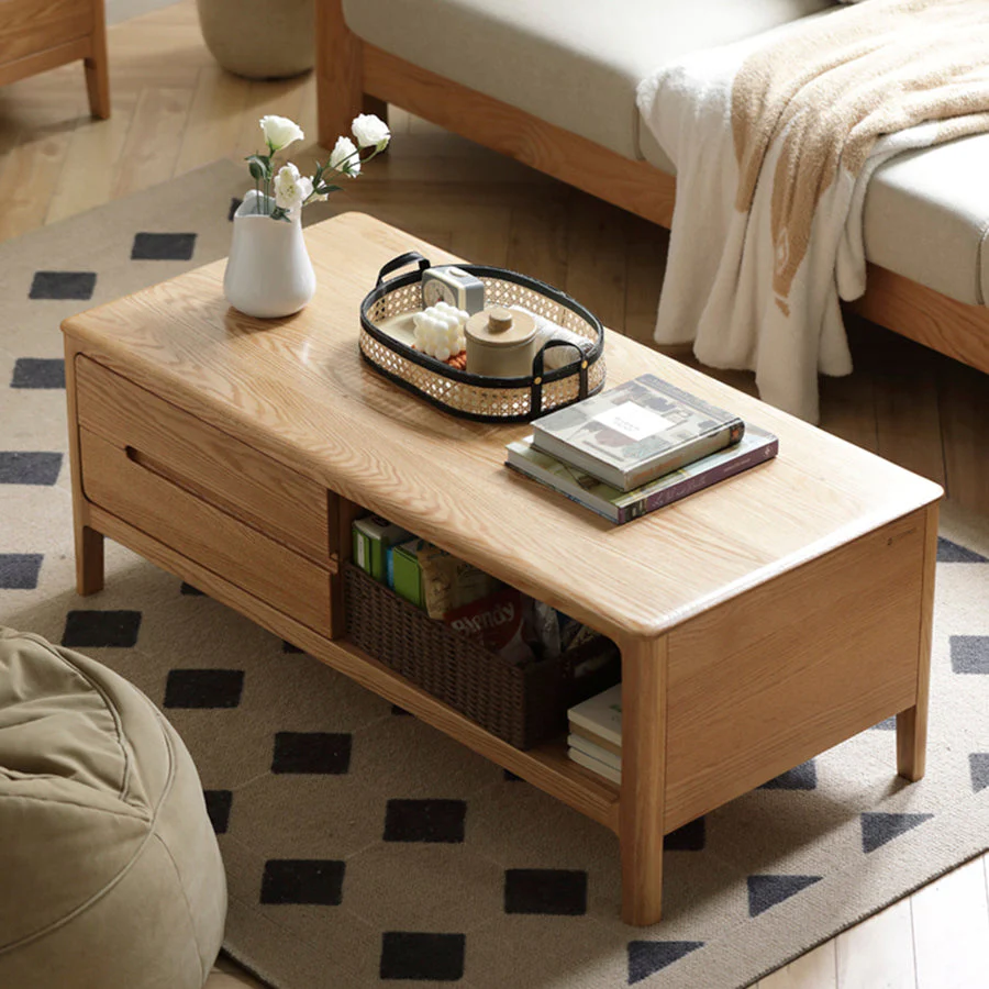 Seattle Natural Solid Oak Coffee Table - Image 4