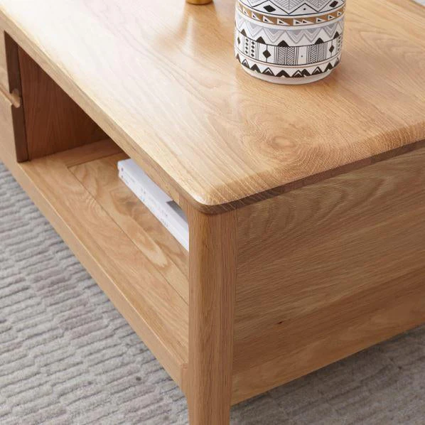 Seattle Natural Solid Oak Coffee Table - Image 6