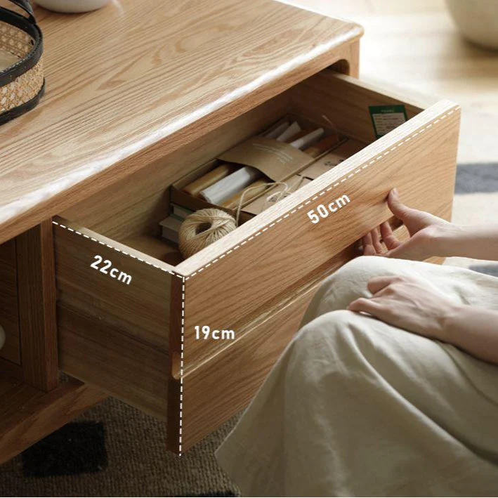 Seattle Natural Solid Oak Coffee Table - Image 8