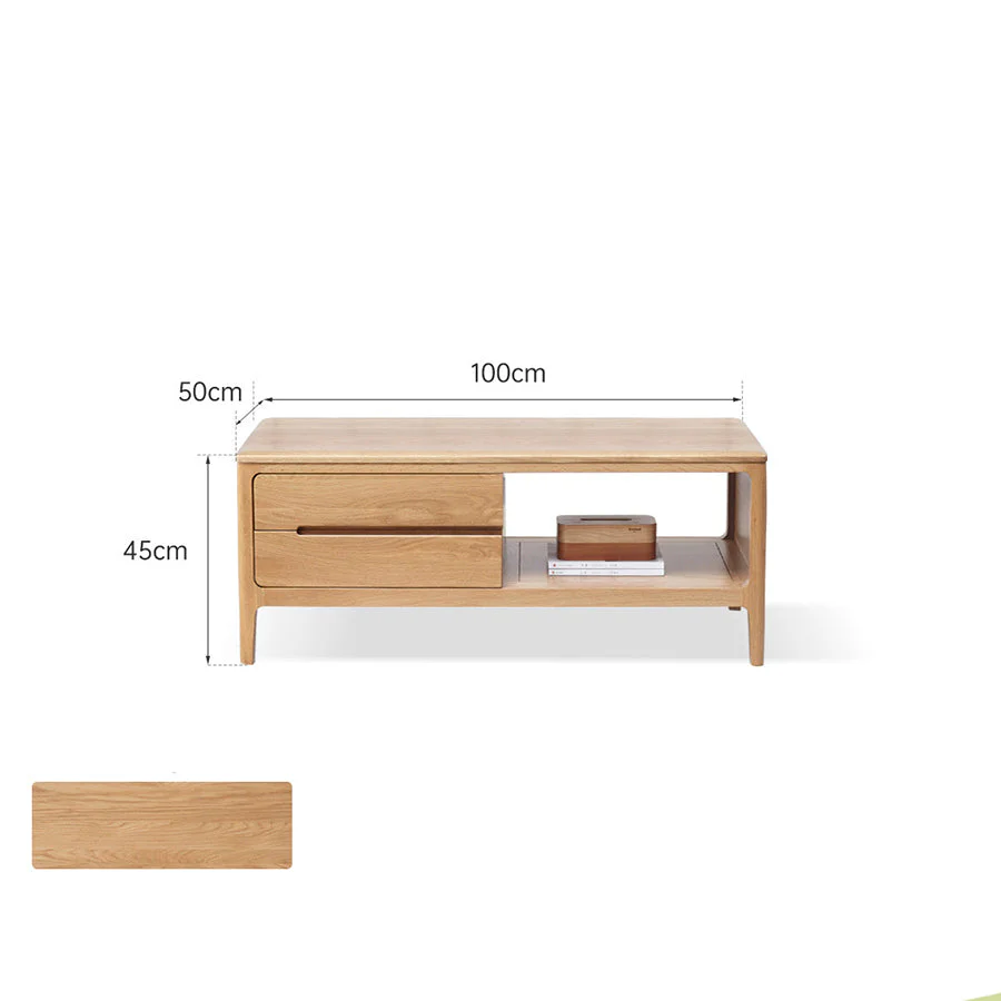 Seattle Natural Solid Oak Coffee Table - Image 9