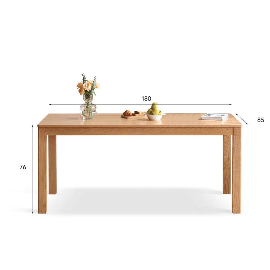 Humbie Natural Solid Oak Dining Table - Image 6