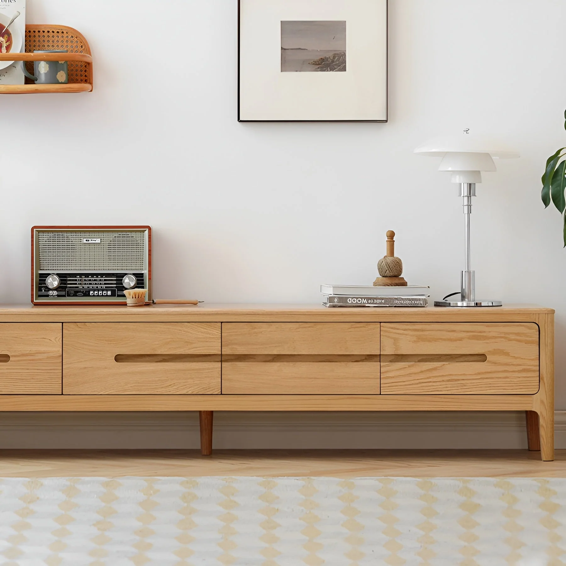 Seattle Natural Solid Oak Entertainment Unit Design Three - Image 3