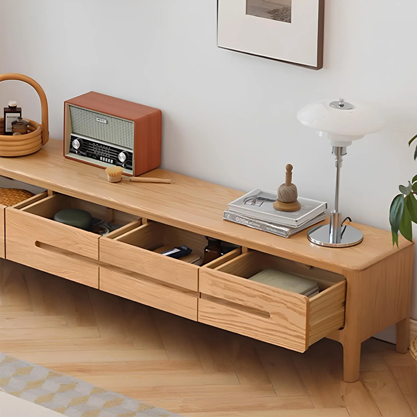 Seattle Natural Solid Oak Entertainment Unit Design Three - Image 5