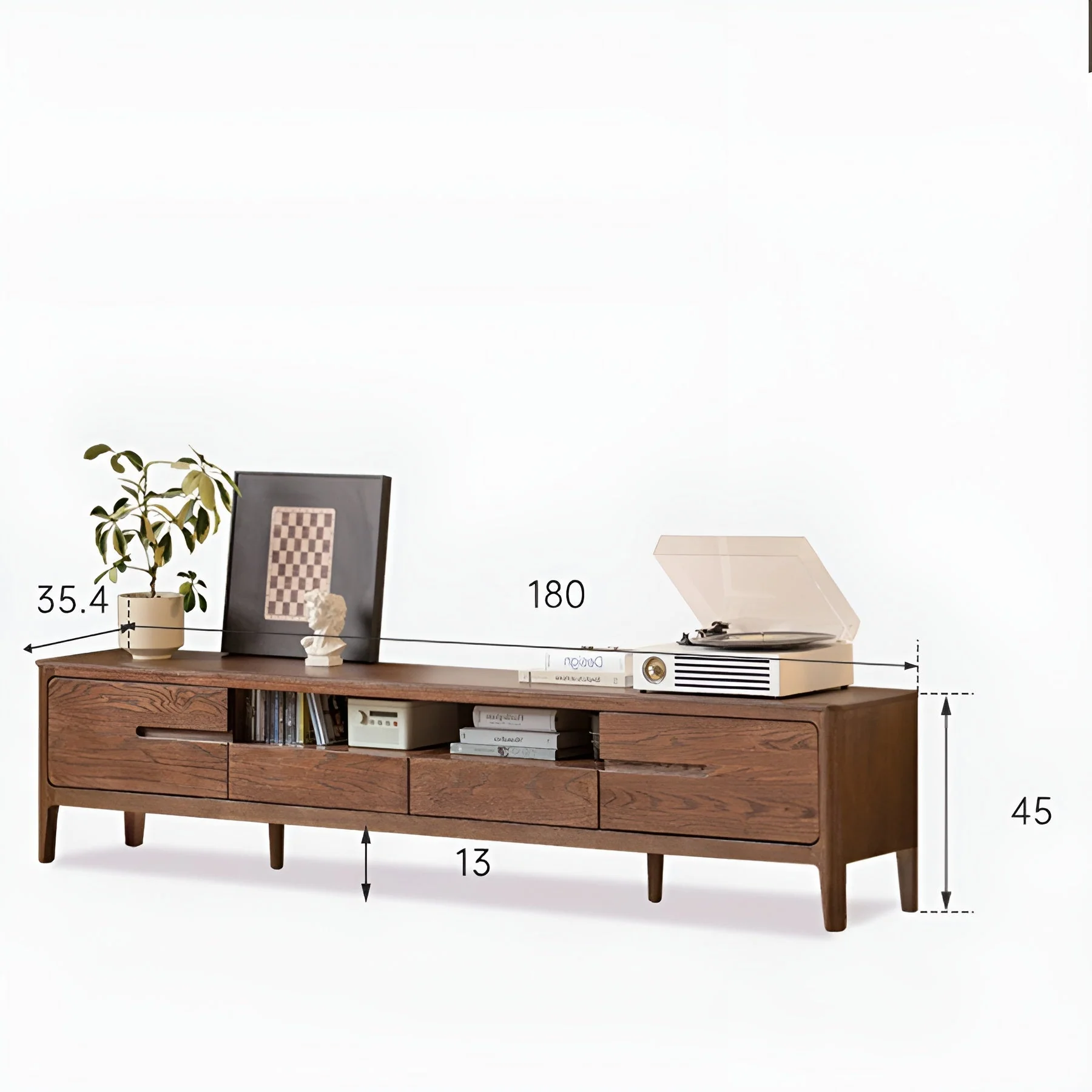 Seattle Natural Solid Oak Entertainment Unit in Walnut Colour - Image 10