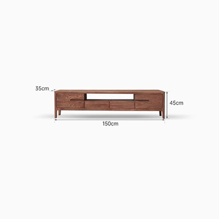 Seattle Natural Solid Oak Entertainment Unit in Walnut Colour - Image 6