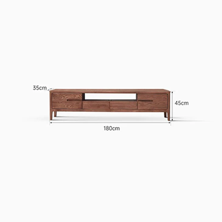 Seattle Natural Solid Oak Entertainment Unit in Walnut Colour - Image 7