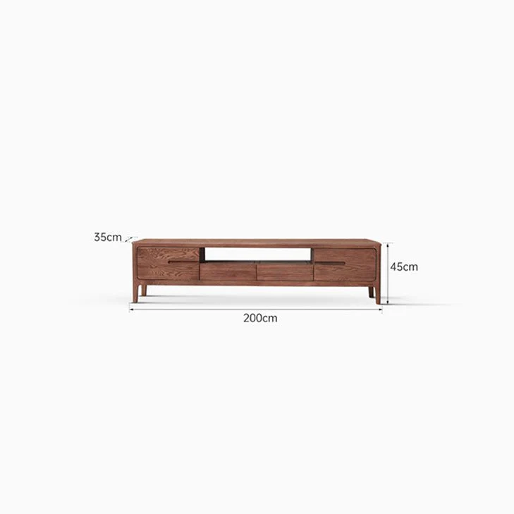Seattle Natural Solid Oak Entertainment Unit in Walnut Colour - Image 8