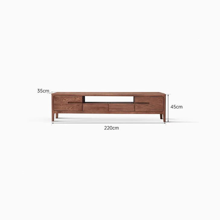 Seattle Natural Solid Oak Entertainment Unit in Walnut Colour - Image 9
