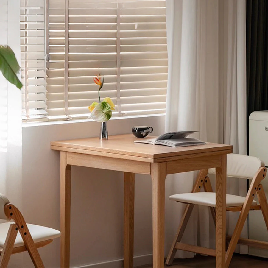 Seattle Natural Solid Oak Extending Dining Table - Image 4