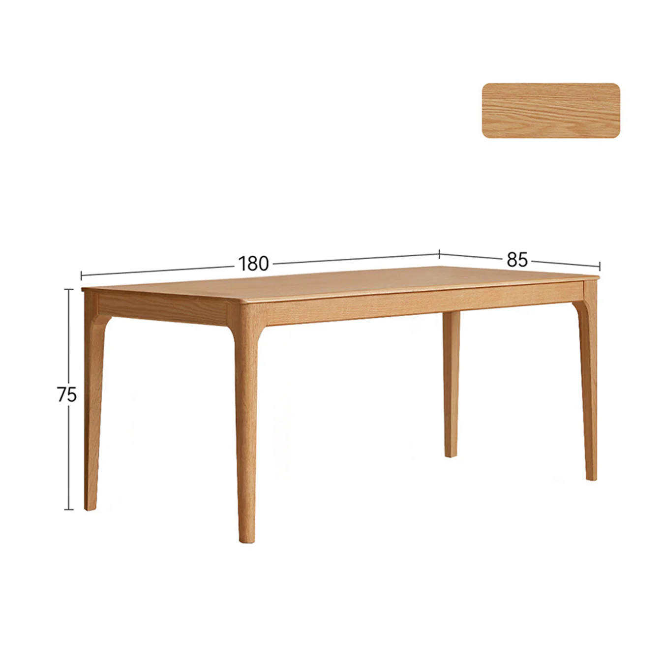 Seattle Natural Solid Oak Large Dining Table - Image 9