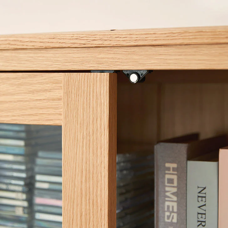 Seattle Natural Solid Oak Large Display Bookcase Cabinet - Image 7