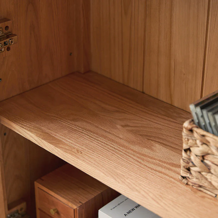 Seattle Natural Solid Oak Large Display Bookcase Cabinet - Image 9