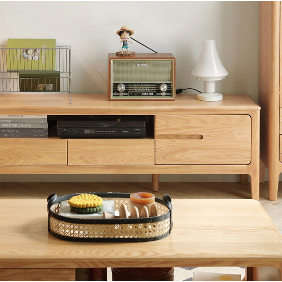Seattle Natural Solid Oak Entertainment Unit - Image 4