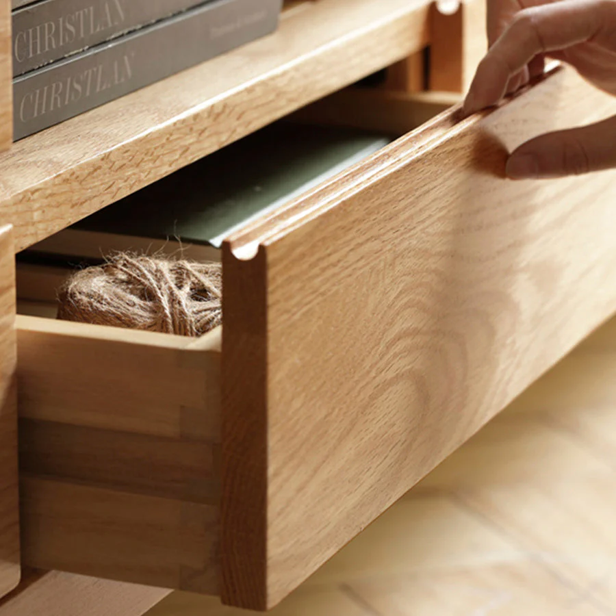 Seattle Natural Solid Oak Entertainment Unit - Image 6