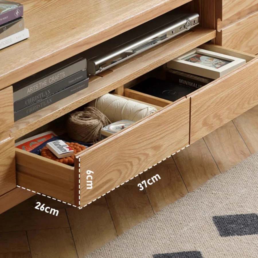 Seattle Natural Solid Oak Entertainment Unit - Image 8