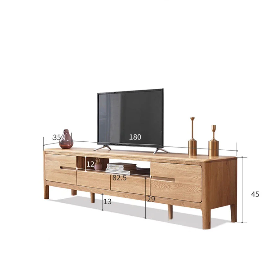 Seattle Natural Solid Oak Entertainment Unit - Image 9