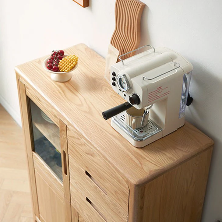 Seattle Natural Solid Oak Tall Sideboard - Image 3