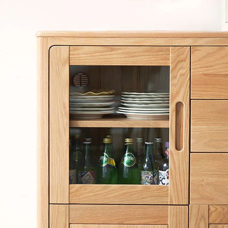 Seattle Natural Solid Oak Tall Sideboard - Image 5