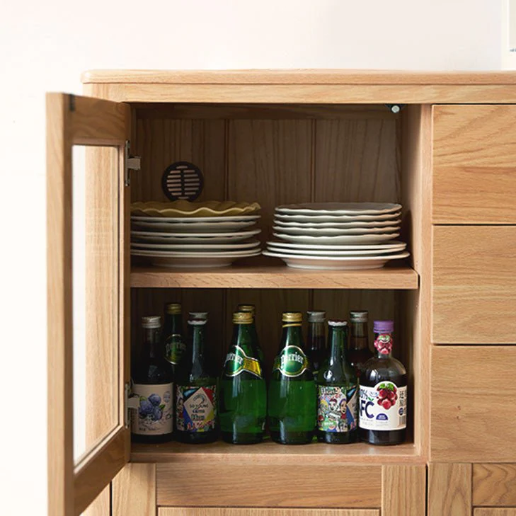 Seattle Natural Solid Oak Tall Sideboard - Image 7