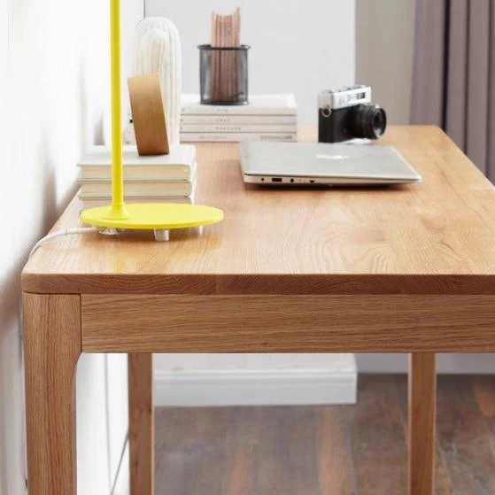 Seattle Natural Solid Oak Writing Desk - Image 4