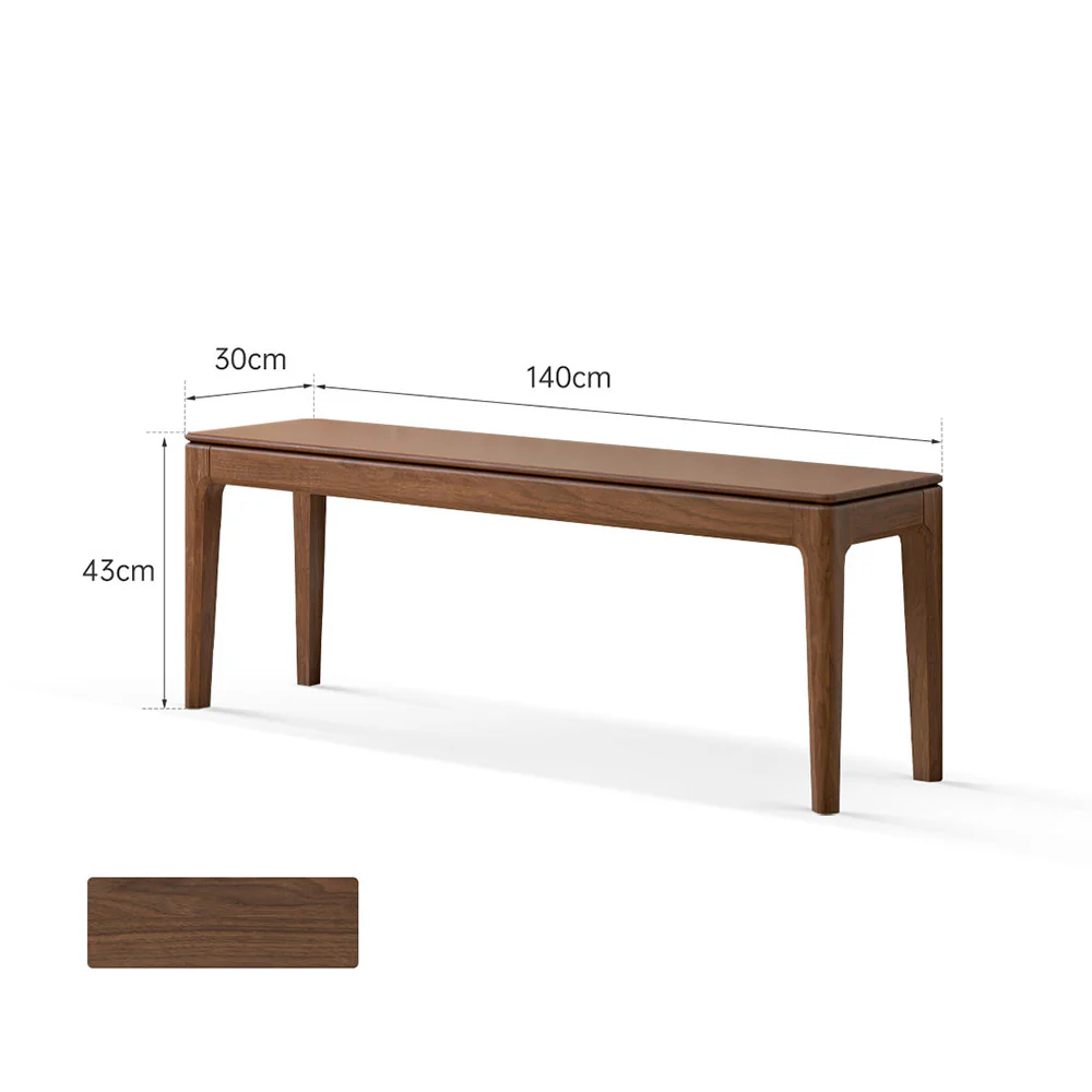 Seattle Natural Solid Walnut Dining Bench - Image 10