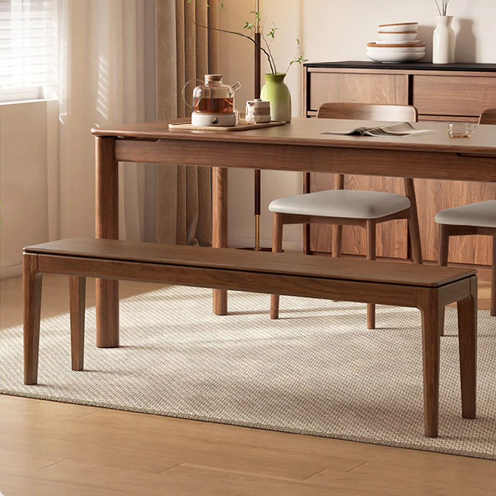 Seattle Natural Solid Walnut Dining Bench - Image 3