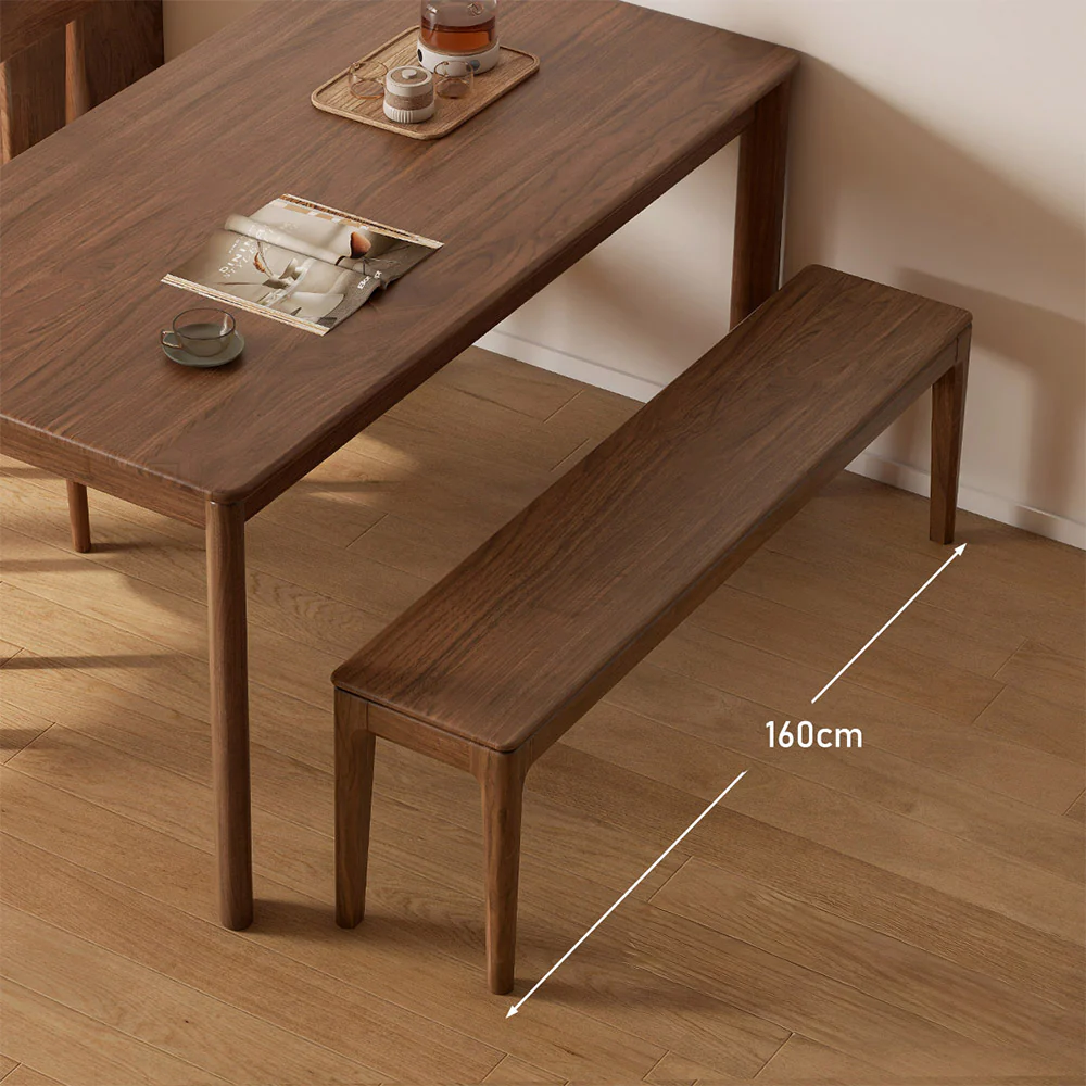 Seattle Natural Solid Walnut Dining Bench - Image 4