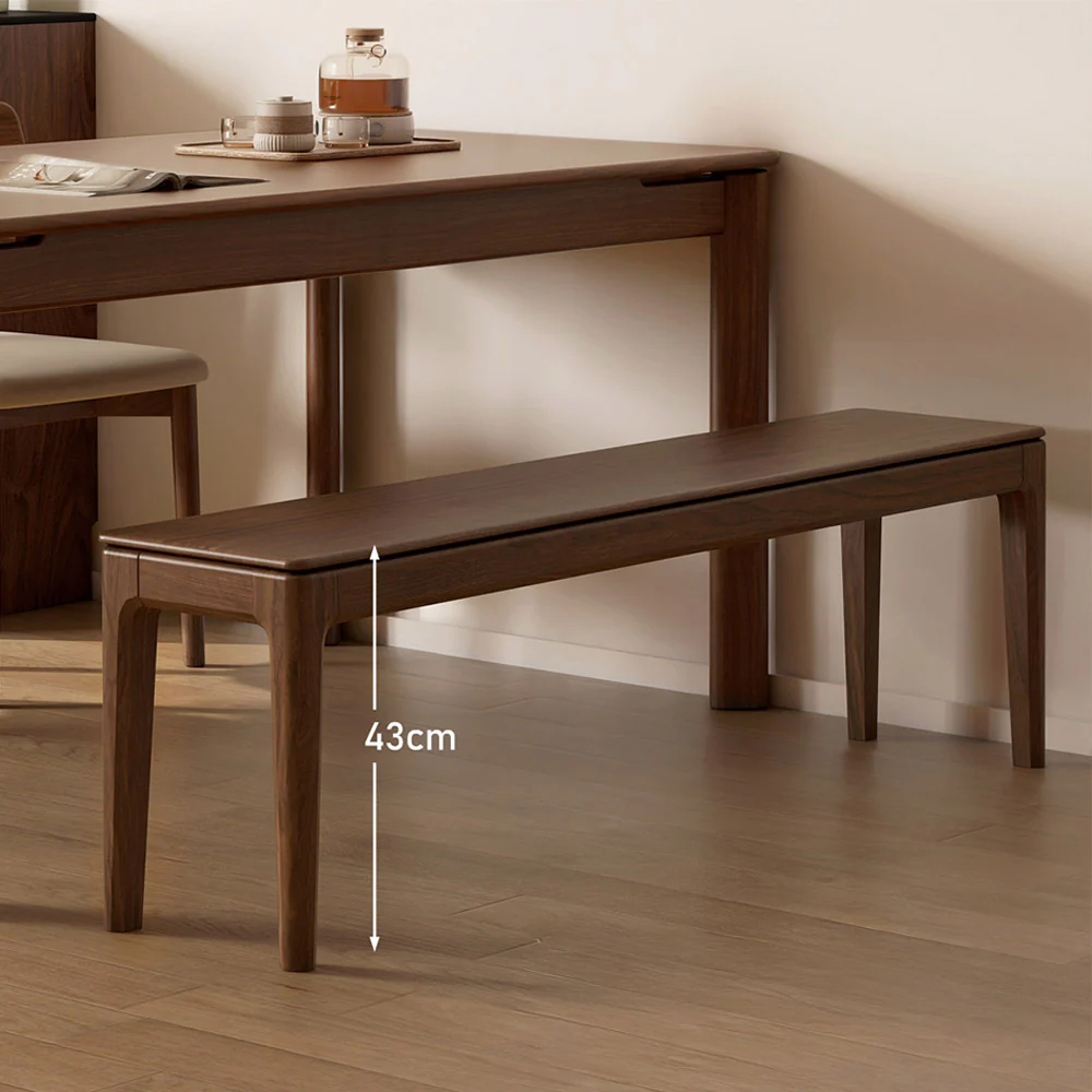 Seattle Natural Solid Walnut Dining Bench - Image 5