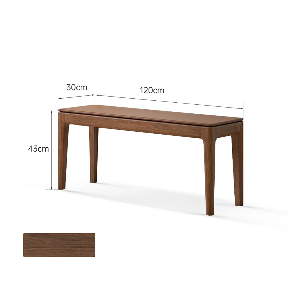 Seattle Natural Solid Walnut Dining Bench - Image 9