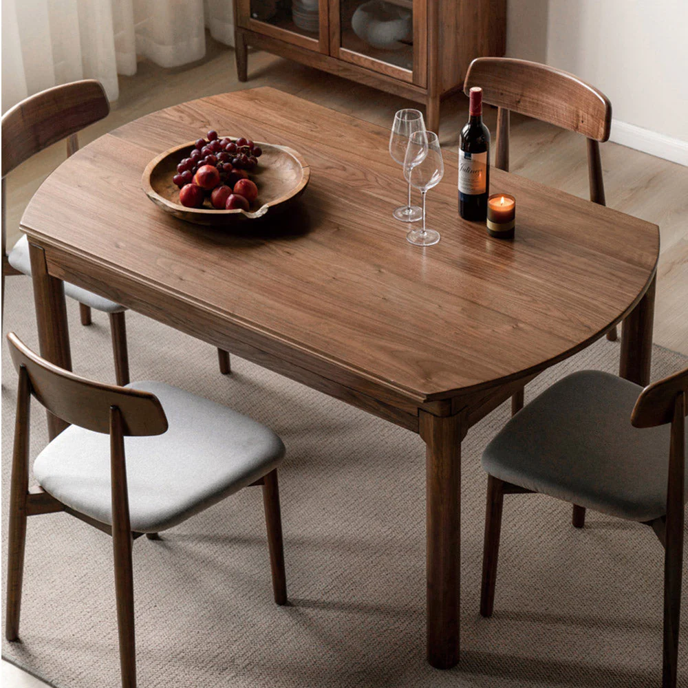Seattle Natural Solid Walnut Round Extendable Dining Table - Image 2