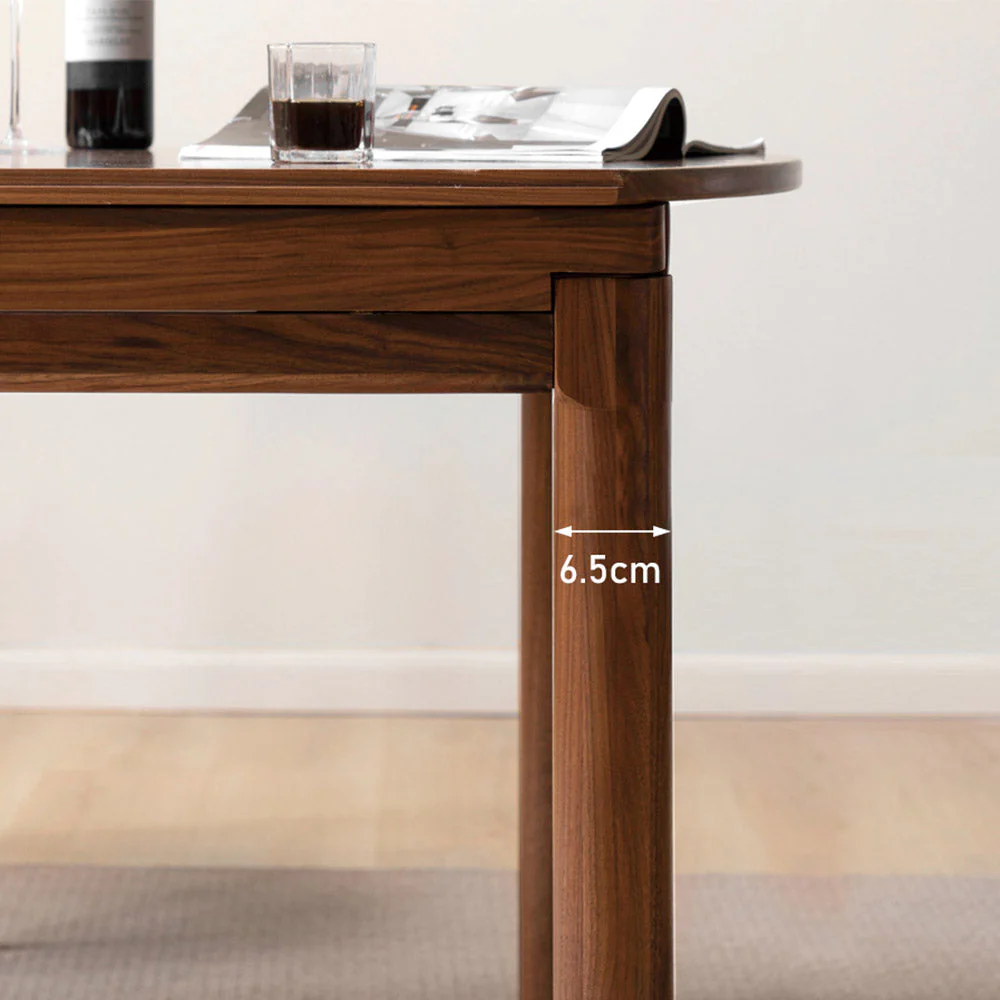Seattle Natural Solid Walnut Round Extendable Dining Table - Image 9