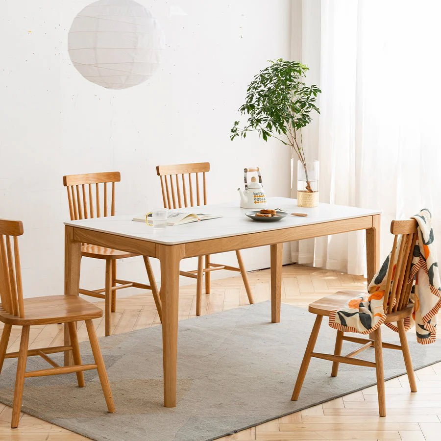 Seattle Solid Oak Dining Table with Ceramic Top