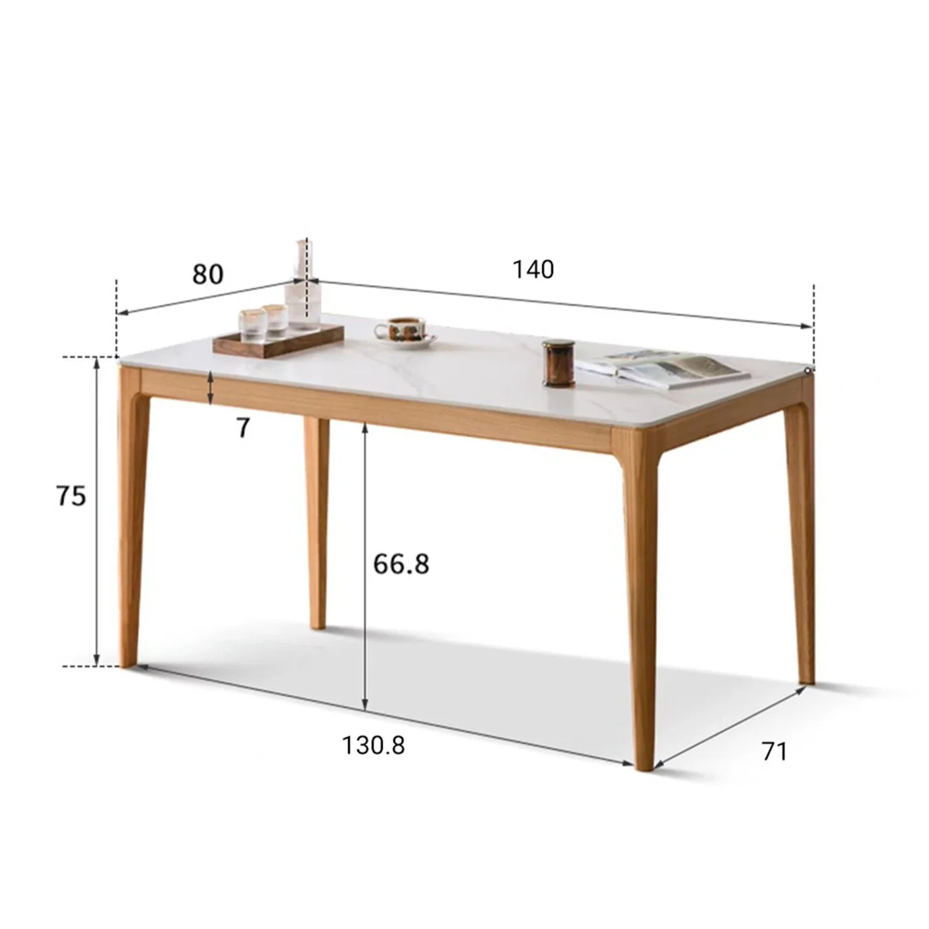Seattle Solid Oak Dining Table with Ceramic Top - Image 12