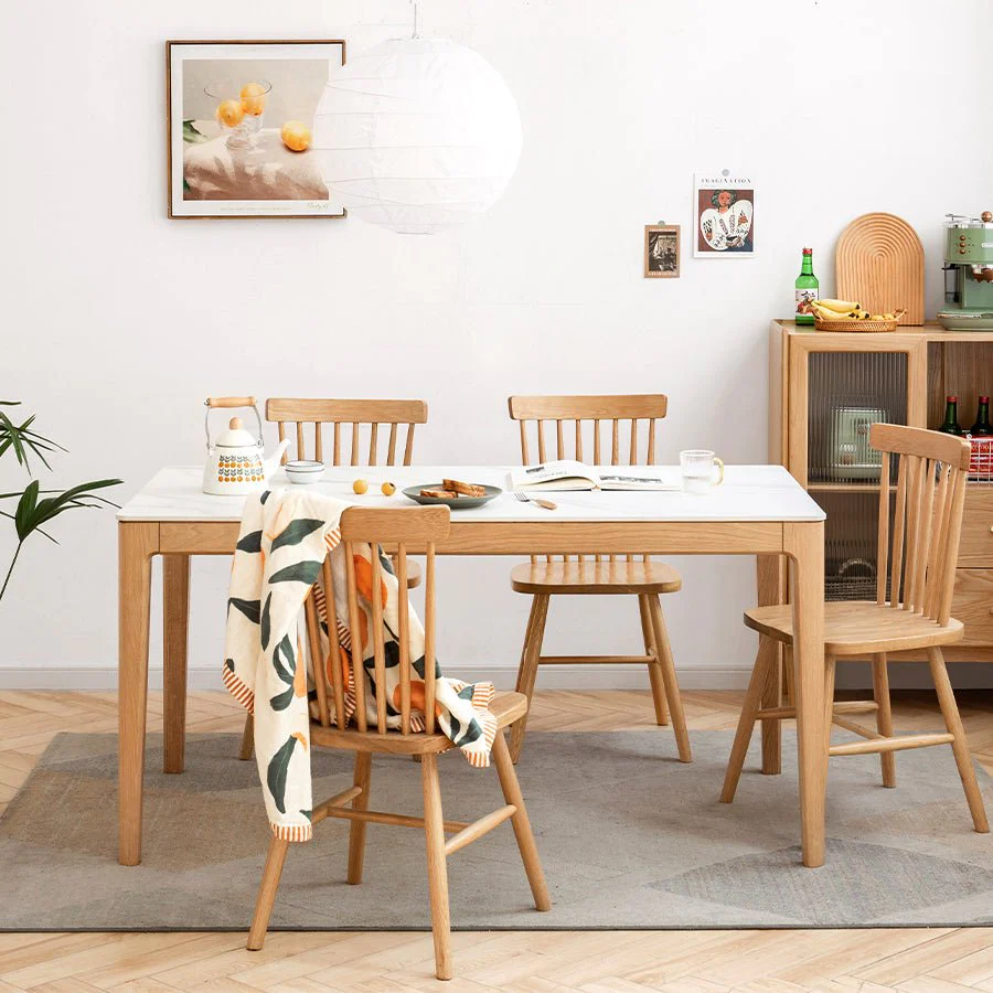Seattle Solid Oak Dining Table with Ceramic Top - Image 2