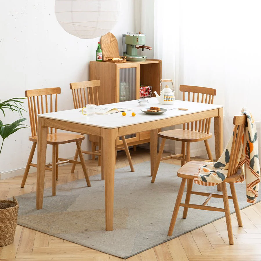 Seattle Solid Oak Dining Table with Ceramic Top - Image 3