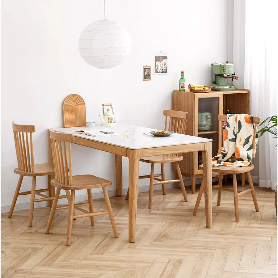 Seattle Solid Oak Dining Table with Ceramic Top - Image 4